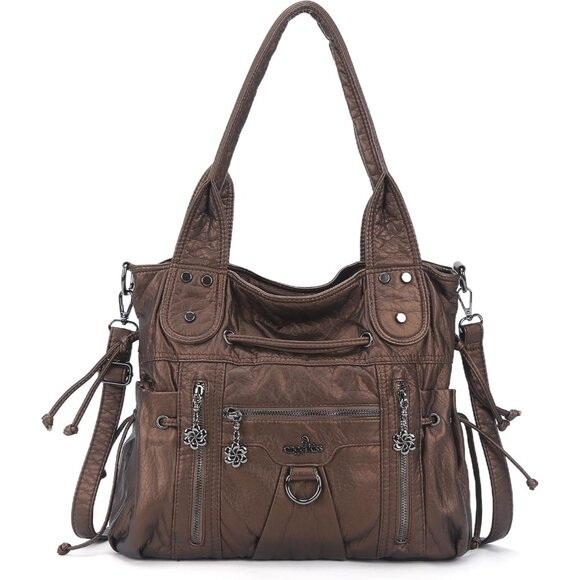 Handbags - Women Hobo Bag Vegan Leather Large Tote Crossbody Purse for Daily Use